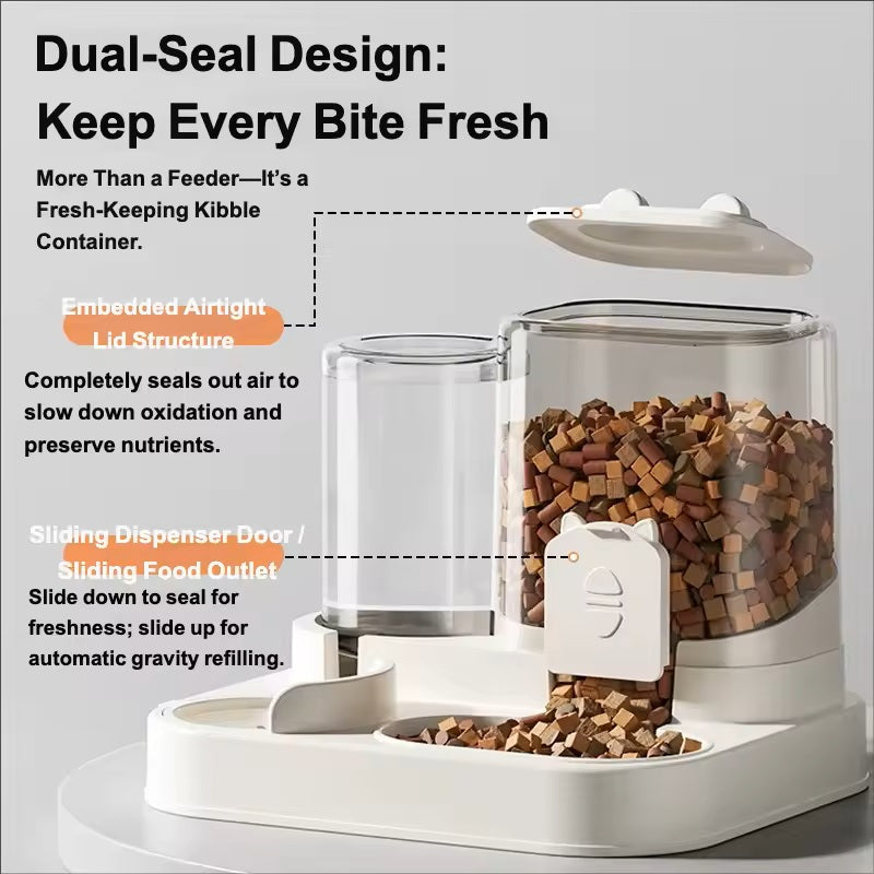 2-in-1 Automatic Pet Feeder & Water Dispenser
