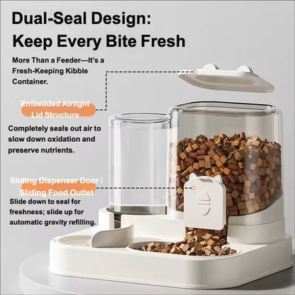 2-in-1 Automatic Pet Feeder & Water Dispenser