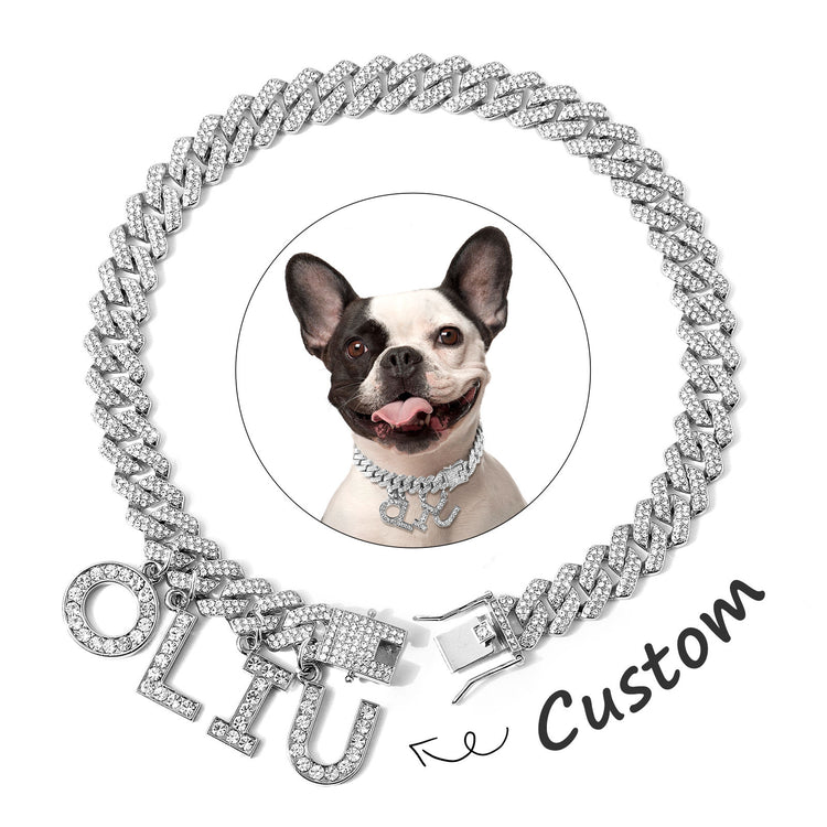 Luxury Alloy Dog Firewood Walking Collar