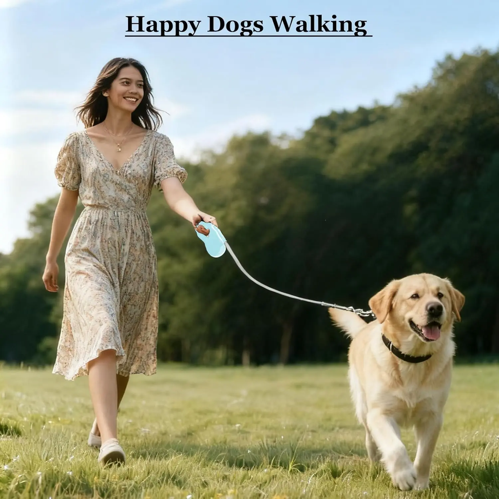 16ft Retractable Leash – Lightweight & Tangle-Free for Dogs & Cats