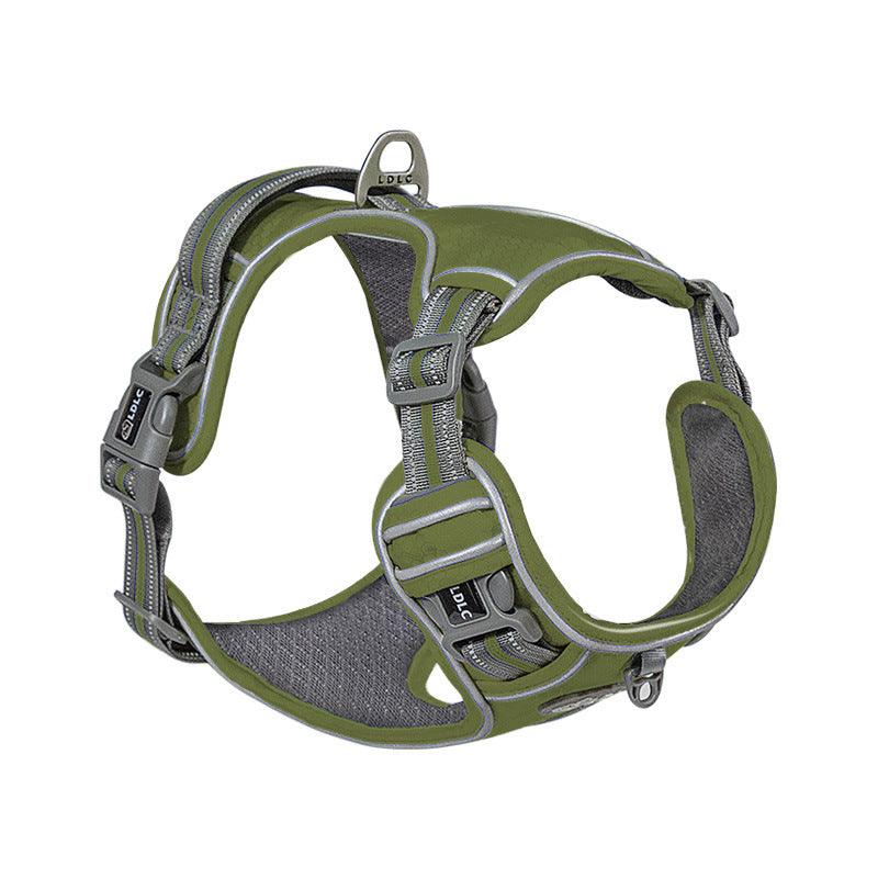 Explosive Red Adventure Dog Harness - Ultimate Safety And Comfort For Large Dogs