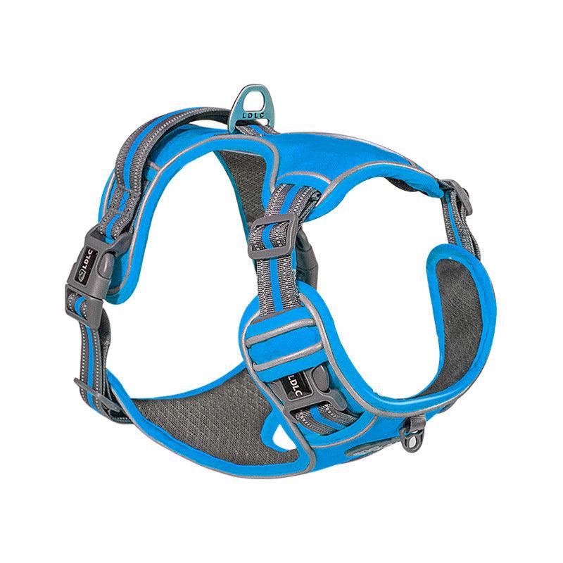 Explosive Red Adventure Dog Harness - Ultimate Safety And Comfort For Large Dogs