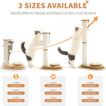 Medium-sized Two-layer Sisal Cat Scratching Post, Indoor Cat Interactive Toy, Wooden Ball Lane Hanging Ball For Kittens.