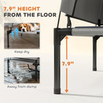 Elevated Dog Bed with Removable Canopy, Portable Outside Raised Pet Cot with Cooling Pad, Storage Bag, 36" x 29.5" x 35"