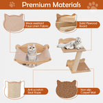 Cat Wall Furniture Set Of 4 With Hammock 2-step Cat Tree And Perch