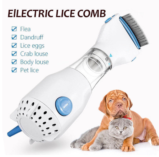 Electric Pet Vacuum Lice Comb — Lice Treatment Tool