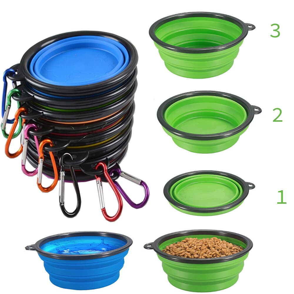 1000ML Pet Bowl Folding Silicone Travel Dog Bowls Walking Portable Water Bowl For Small Medium Dogs Cat Bowls Pet Eating Dishes