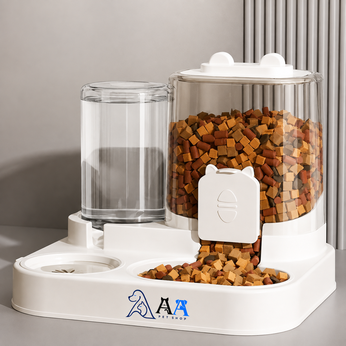 WiFi cat feeder with mobile app control on smartphone for remote feeding