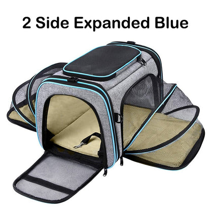 Pet Dog Expandable Carriers Backpack Portable Pet Cat Transport Bag Foldable Mesh Breathable Dog Cat Carriers Car Travel Bag