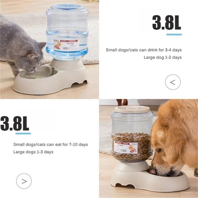 Upgrade Wheat Straw Large Capacity 3.8L Pet Feeder Automatic Water Feeding Dog Basin Pet Bowl