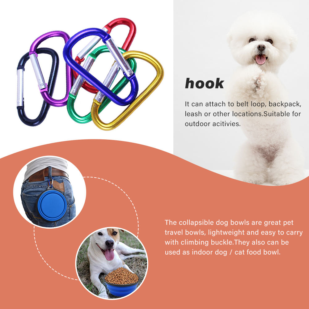 Dog Bowl Pet Collapsible Bowls, 2 Pack, Large, Dog Water Bowls for Cats Dogs, Portable Pet Feeding Watering Dish for Walking Parking Traveling with 2 Carabiners Collapsible Dog Bowls, Travel, Hiking