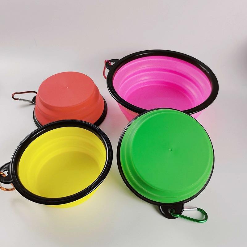 Dog Bowl Pet Collapsible Bowls, 2 Pack, Large, Dog Water Bowls for Cats Dogs, Portable Pet Feeding Watering Dish for Walking Parking Traveling with 2 Carabiners Collapsible Dog Bowls, Travel, Hiking