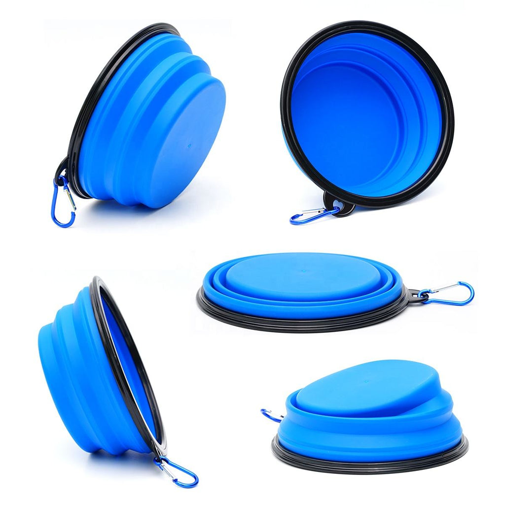 Dog Bowl Pet Collapsible Bowls, 2 Pack, Large, Dog Water Bowls for Cats Dogs, Portable Pet Feeding Watering Dish for Walking Parking Traveling with 2 Carabiners Collapsible Dog Bowls, Travel, Hiking