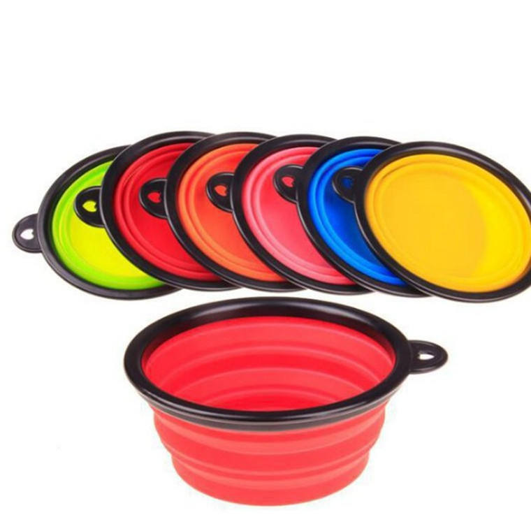 Dog Bowl Pet Collapsible Bowls, 2 Pack, Large, Dog Water Bowls for Cats Dogs, Portable Pet Feeding Watering Dish for Walking Parking Traveling with 2 Carabiners Collapsible Dog Bowls, Travel, Hiking