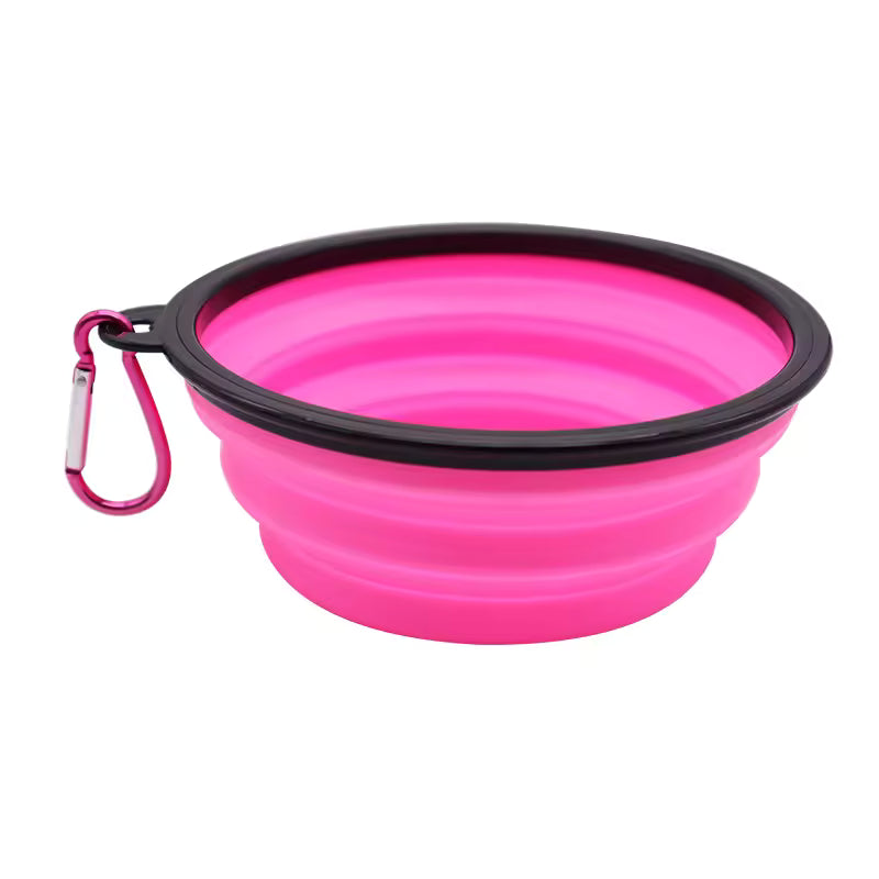 Dog Bowl Pet Collapsible Bowls, 2 Pack, Large, Dog Water Bowls for Cats Dogs, Portable Pet Feeding Watering Dish for Walking Parking Traveling with 2 Carabiners Collapsible Dog Bowls, Travel, Hiking