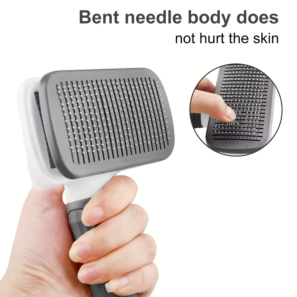 Self-Cleaning Pet Grooming Brush | One-Button Hair Removal | Gentle Massage Comb for Dogs & Cats