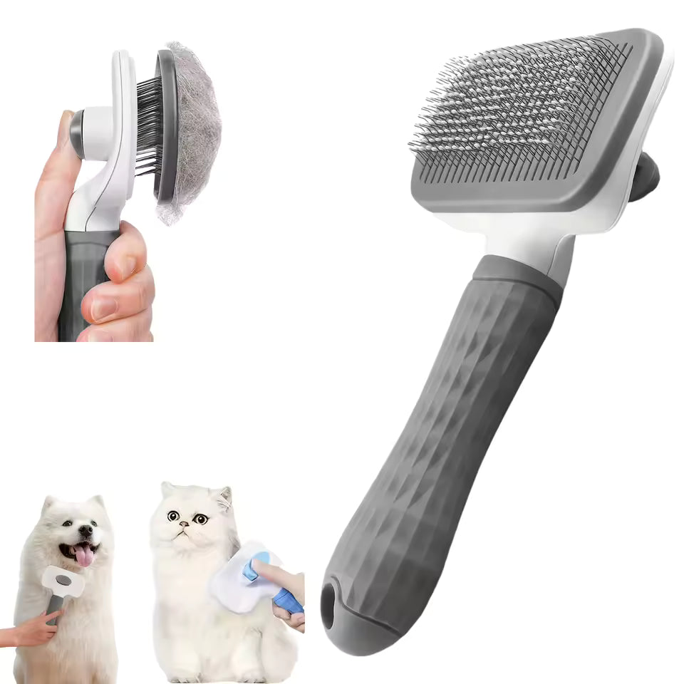 Self-Cleaning Pet Grooming Brush | One-Button Hair Removal | Gentle Massage Comb for Dogs & Cats