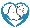 Logo of a dog and cat in a heart shape with a blue outline