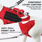 Heat-resistant Durable Nylon Tactical Service Dog Harness, Adjustable No-pull Reflective Vest With Dual Handles For Large Dogs