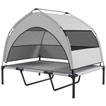 Elevated Dog Bed with Removable Canopy, Portable Outside Raised Pet Cot with Cooling Pad, Storage Bag, 42" x 30" x 37"