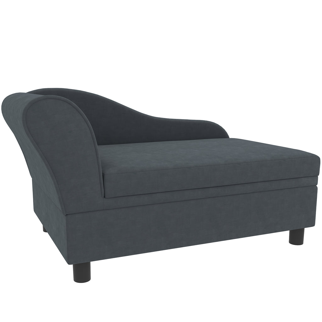 Pet Sofa Bed Couch with Storage, Pet Sofa for Cats and Small Dogs, Dark Gray