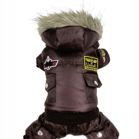 Air Force Inspired Four-Legged Pet Suit - Stylish Autumn And Winter Coats For Dogs