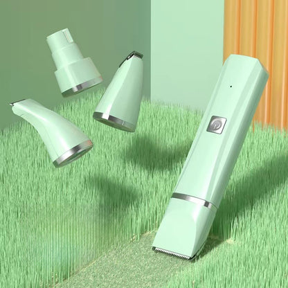 4-in-1 Electric Pet Grooming Kit | Nail Trimmer, Hair Remover, USB Rechargeable