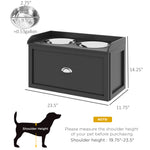 Pet Feeding Station Pet Dish Bowl Set with Storage, 2 Elevated Dog Bowls for Large Sized Dogs, Black