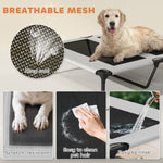 Elevated Dog Bed with Removable Canopy, Portable Outside Raised Pet Cot with Cooling Pad, Storage Bag, 36" x 29.5" x 35"