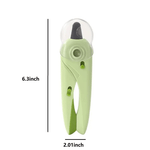 Pet Nail Clippers with Suction Cup, Green Plastic Dog & Cat Grooming Tool with Safety Guard to Prevent Overcutting, Extra-Sharp Blades for Thick Nails