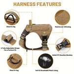 American Local Tactical Pet Boobs Service Dog Harness Vest Adjustable Reflective Dog Harness Metal Buckle Hiking Training