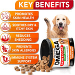 Youmile Omega 3 For Dogs - 120Ct  Fish Oil Treats - Allergy & Itch Relief Skin & Coat Supplement - Dry Itchy Skin, Anti Shedding & Hot Spots Treatment - Pet Salmon Oil Chews - Chicken Flavor Dog  Vit