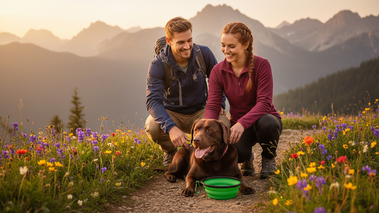 Silicone Foldable Pet Food Water Feeder, Collapsible Travel Bowl for Dog and Cat, Outdoor Portable