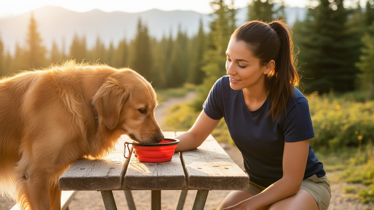Silicone Foldable Pet Food Water Feeder, Collapsible Travel Bowl for Dog and Cat, Outdoor Portable