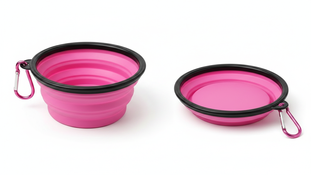 Silicone Foldable Pet Food Water Feeder, Collapsible Travel Bowl for Dog and Cat, Outdoor Portable