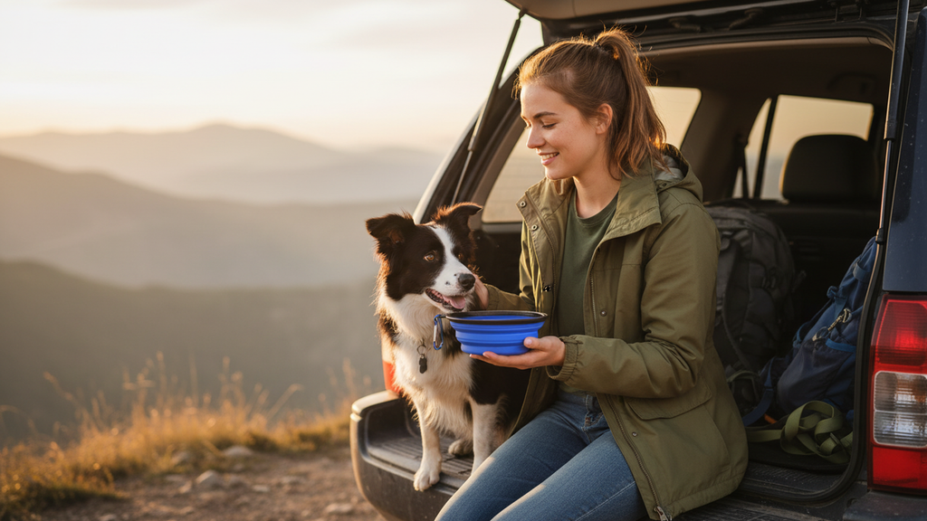 Silicone Foldable Pet Food Water Feeder, Collapsible Travel Bowl for Dog and Cat, Outdoor Portable