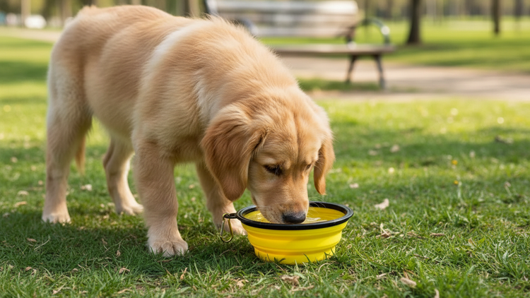 Silicone Foldable Pet Food Water Feeder, Collapsible Travel Bowl for Dog and Cat, Outdoor Portable