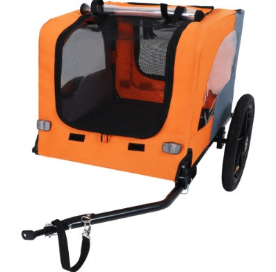 Utdoor Heavy Duty Collapsible Pet Bike Trailer With 16-Inch All Terrain Wheels & Universal Hitch   Foldable Dog Cargo Carrier Cart For Bicycles