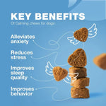 Calming chews for dogs: reduces anxiety, stress, improves sleep & behavior — ideal pet supplies for happy pups