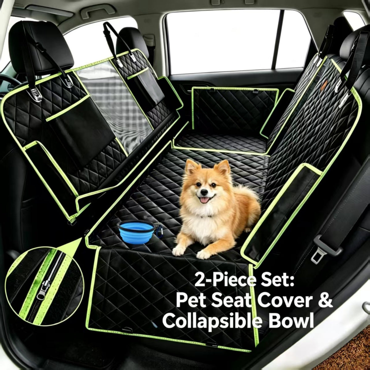 Foldable Pet Car Mat | Front & Rear Row Multifunctional Pet Travel Mat, Waterproof