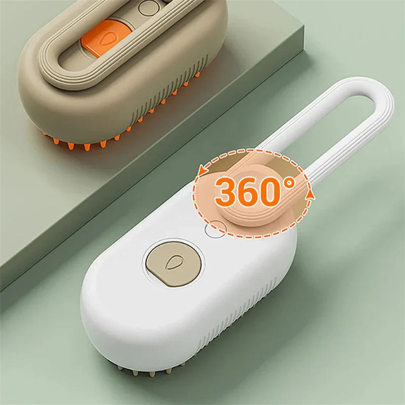 360° rotating pet grooming brush for dogs and cats, gentle deshedding tool with ergonomic handle