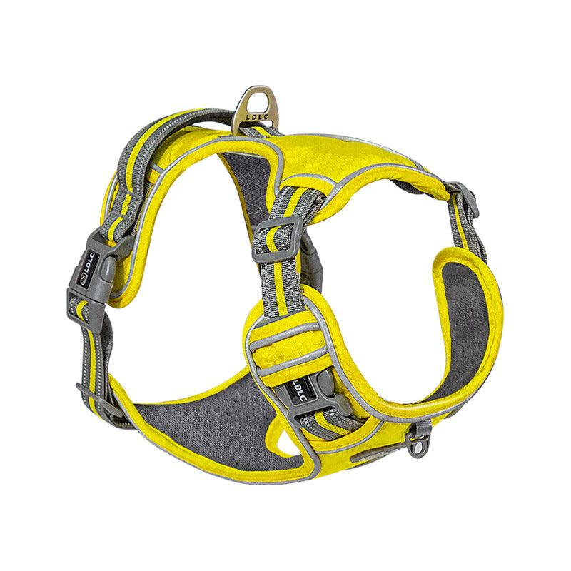 Explosive Red Adventure Dog Harness - Ultimate Safety And Comfort For Large Dogs
