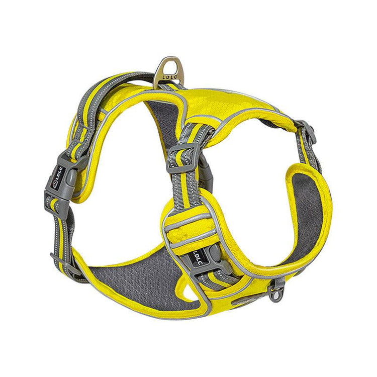Explosive Red Adventure Dog Harness - Ultimate Safety And Comfort For Large Dogs