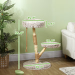 35 Inch Modern Cat Tree for Indoor Adult Cats with Wooden Scratching Posts, Cat Bed & Rope Cat Toy, Brown
