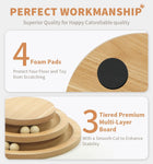 Medium-sized Two-layer Sisal Cat Scratching Post, Indoor Cat Interactive Toy, Wooden Ball Lane Hanging Ball For Kittens.