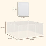 Pet Playpen DIY Small Animal Cage Open Enclosure Portable Plastic Fence 12 Panels for Guinea Pig Hedgehog White, 18" x 14"