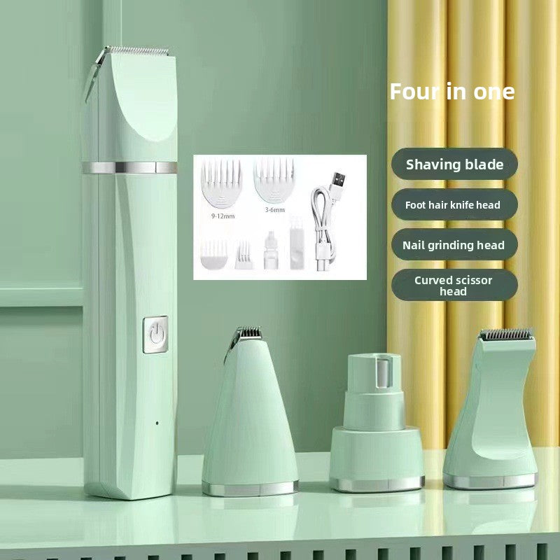 4-in-1 Electric Pet Grooming Kit | Nail Trimmer, Hair Remover, USB Rechargeable