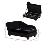 Pet Sofa Bed Couch with Storage, Pet Sofa for Cats and Small Dogs, Black