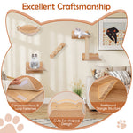Cat Wall Furniture Set Of 4 With Hammock 2-step Cat Tree And Perch