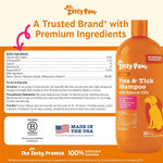 Zesty Paws Flea & Tick Removal Shampoo for Dogs - 16-fl oz Natural Soothing Deodorizing Cleaning Formula with Cedarwood Oil & Peppermint for Skin & Coat Care